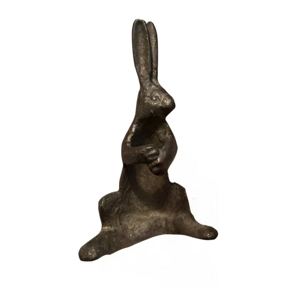 Cast Iron Antique Early 1900’s Cast Iron Bunny Rabbit Napkin Ring Holder - Picture 8 of 8